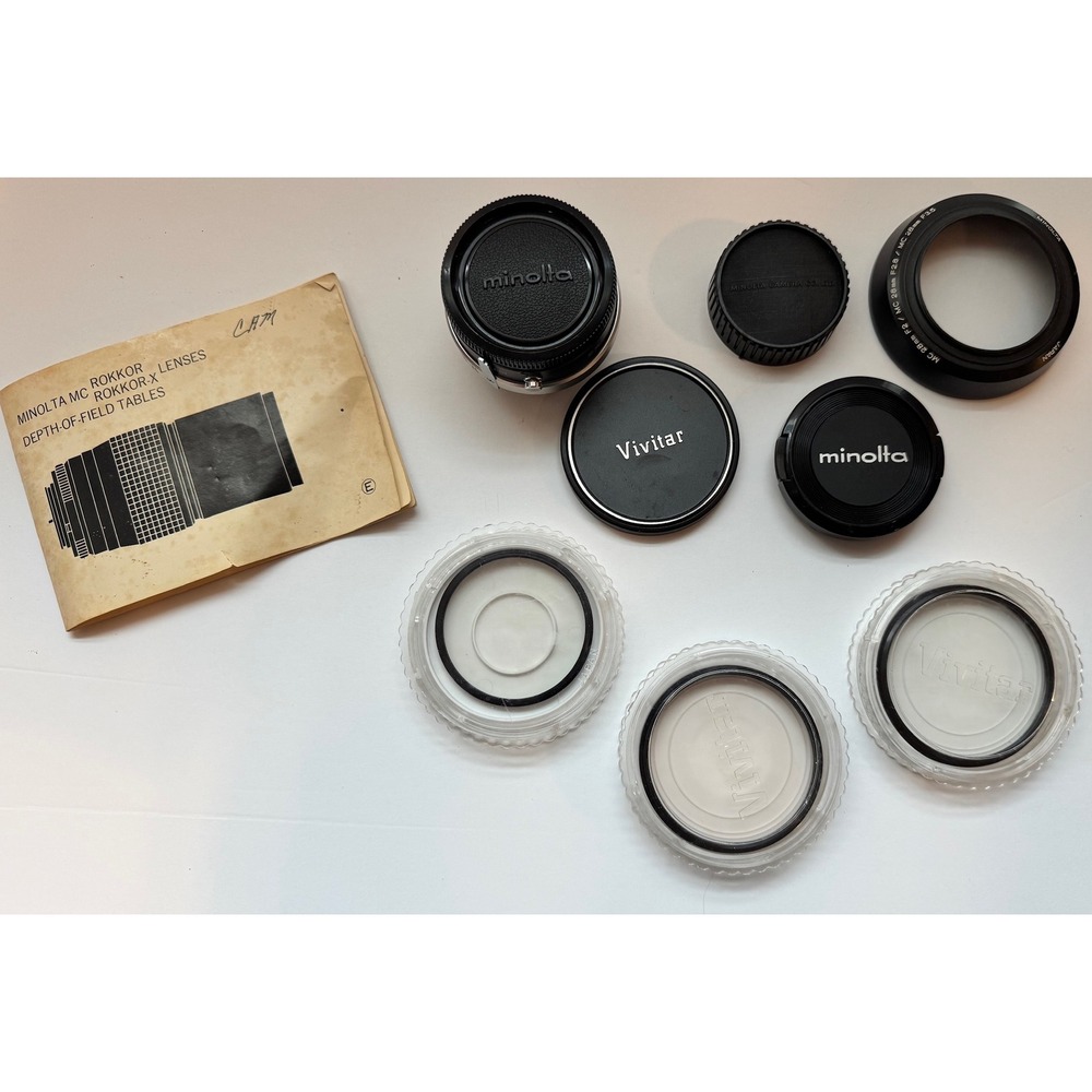 Minolta Vivitar Lens Bundle: Tele Converter,‎ UV Haze, Skylight Filters Manual